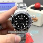 VS Swiss Copy Omega Seamaster Diver 300M Black Dial Co-Axial Master Chronometer Watch 